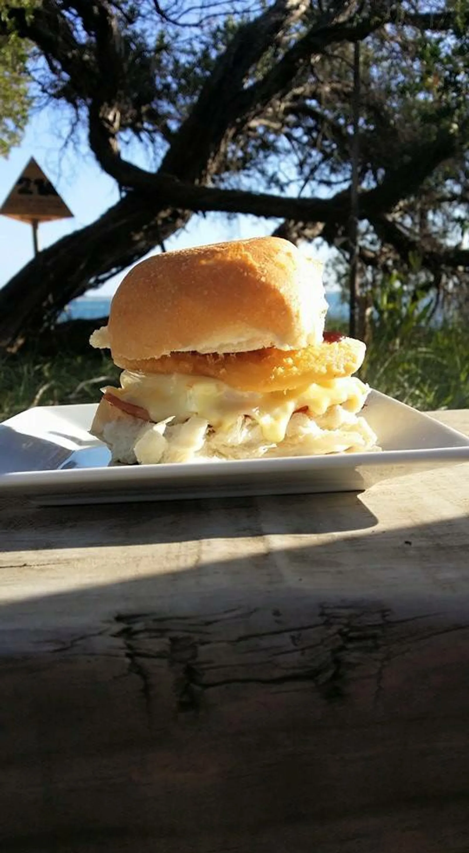 Fresh seafood platter served at outdoor cafe table
